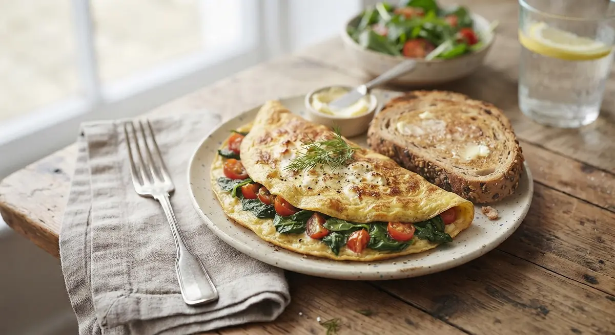 Spinach & Tomato Egg White Omelette